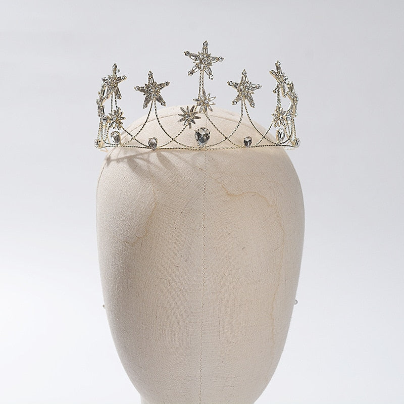 Tiara para novia de estrellas doradas