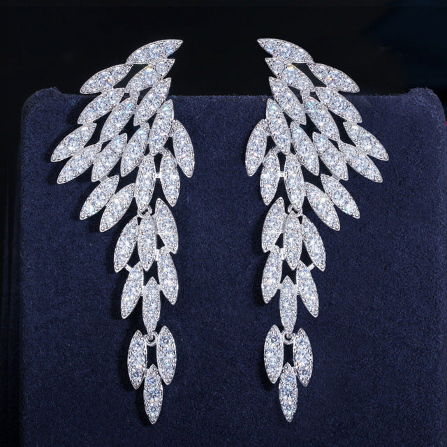 Hermosos aretes para novia alas de ángel