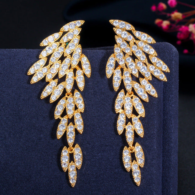 Hermosos aretes para novia alas de ángel