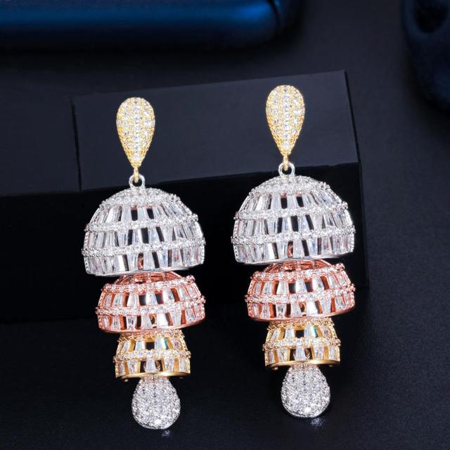 Aretes para novia tipo nigerianos en zirconias