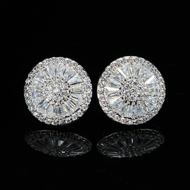 Delicados aretes para novia en piedras oro rosado, negro y plata